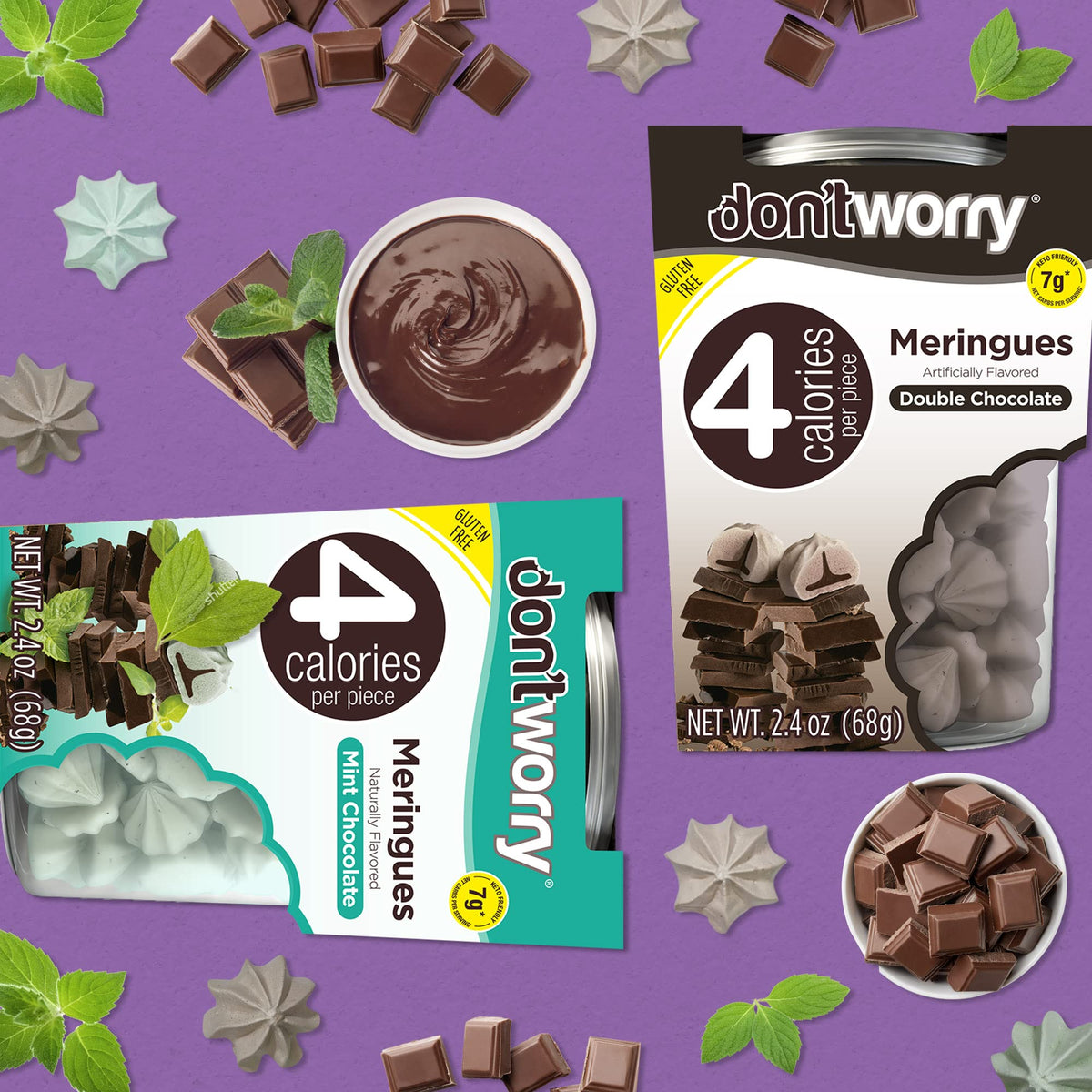 Don'T Worry Keto Friendly Meringue Cookies - Chocolate Filled Cookies, 4 Calorie Meringue Gluten Free Cookies, Low Carb And Suga
