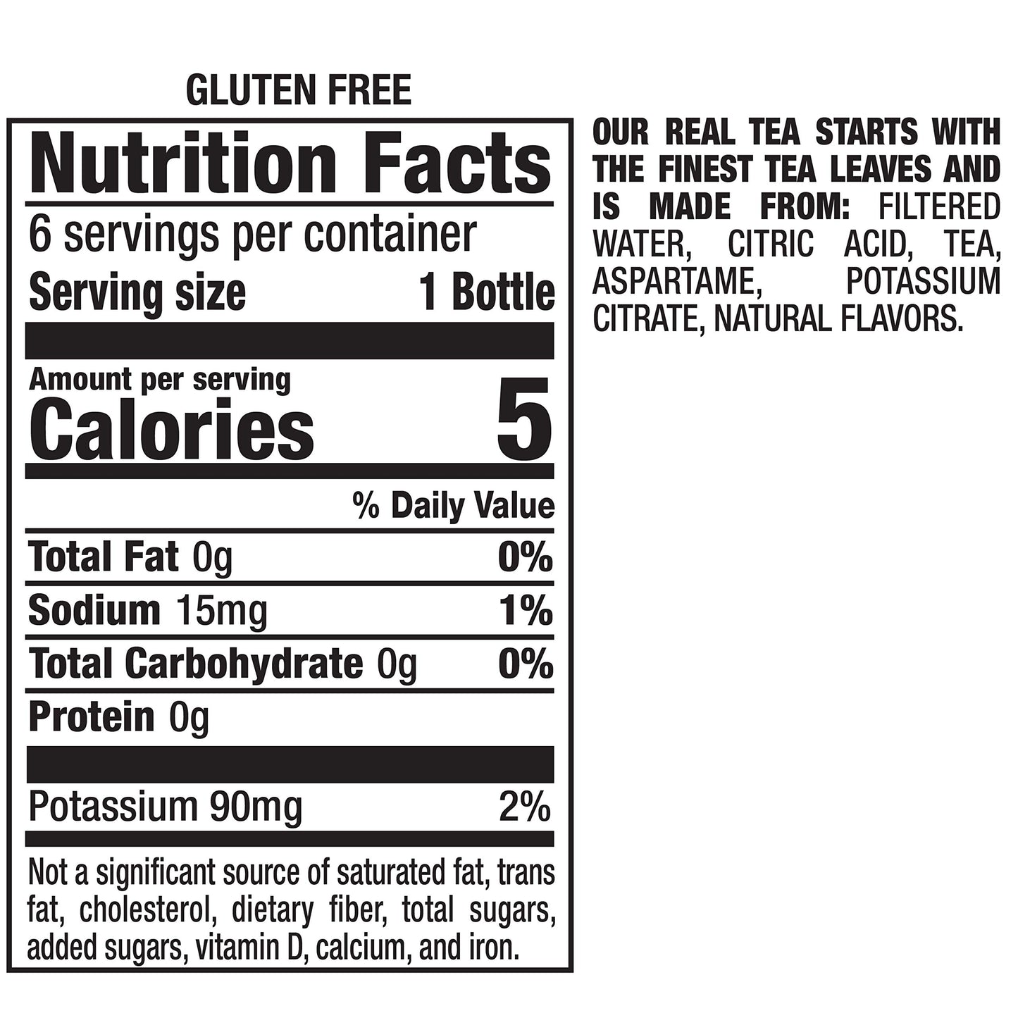 Snapple Zero Sugar Peach Tea 16 fl oz recycled plastic bottle 6 pack