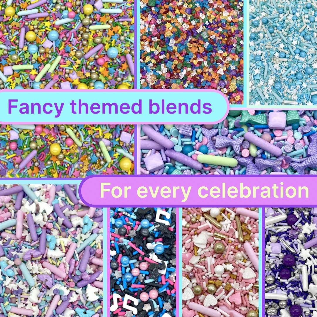Galaxy Sprinkles | 8 Ounces | Star Sprinkles | Jimmies | Manvscakes