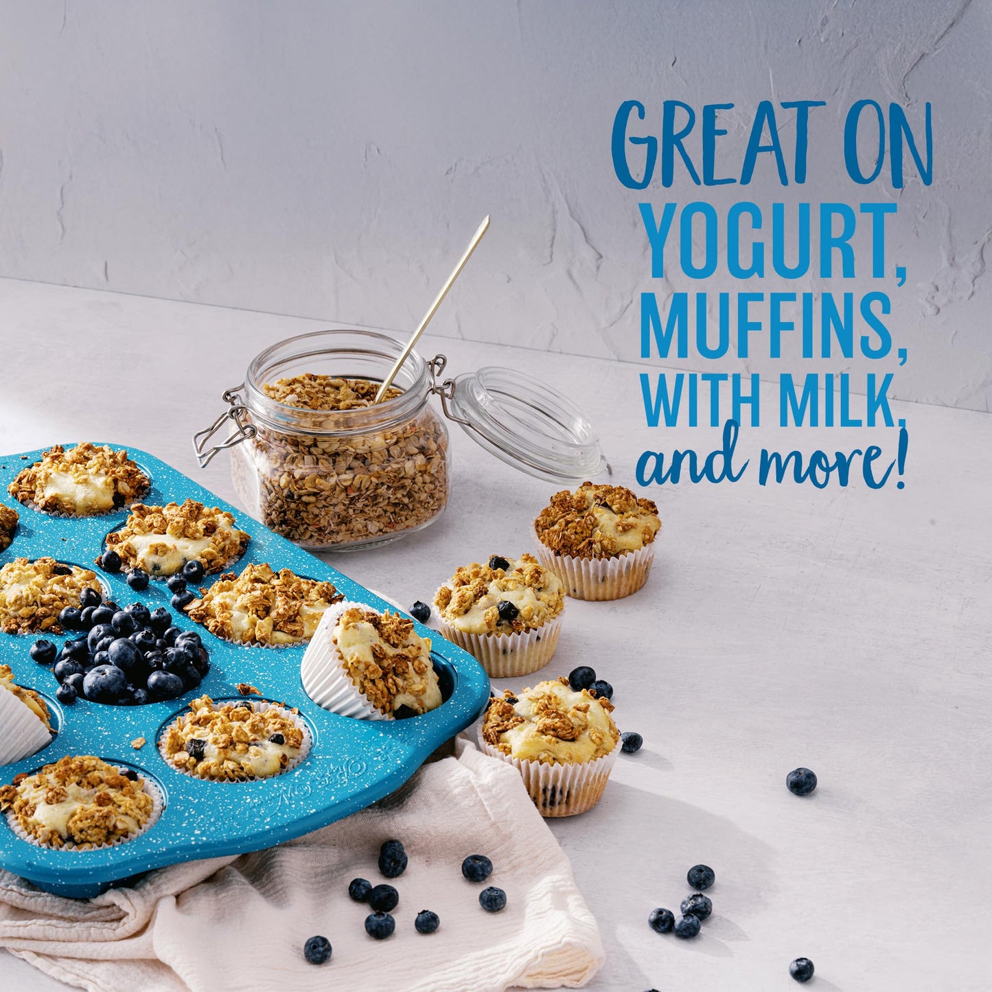 Oatsome Blueberry Protein Granola, 10g Protein, Gluten Free, 10 Oz Bag