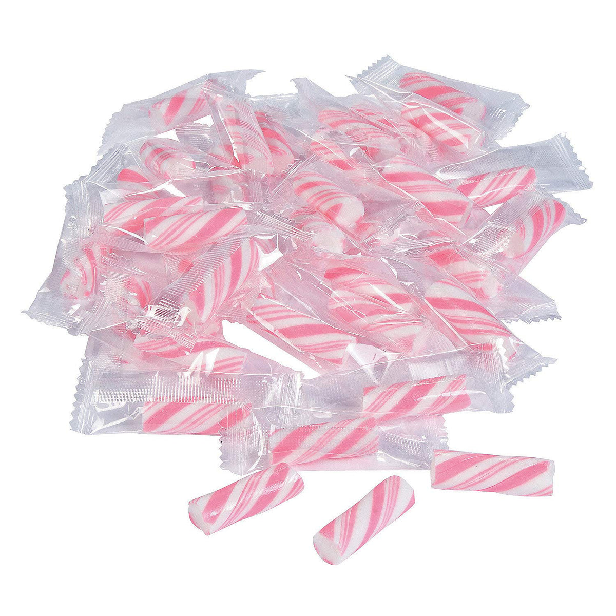 Mini Candy Canes (113 Individually Wrapped Sticks) Christmas And Party Candies (Pink)