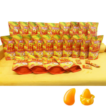 (24 Packs, 9.5LB) MetaVita Peelable Big Mango Gummy Candy - Individually Wrapped Fun Size Gummies for Halloween Candy, Trick-or-