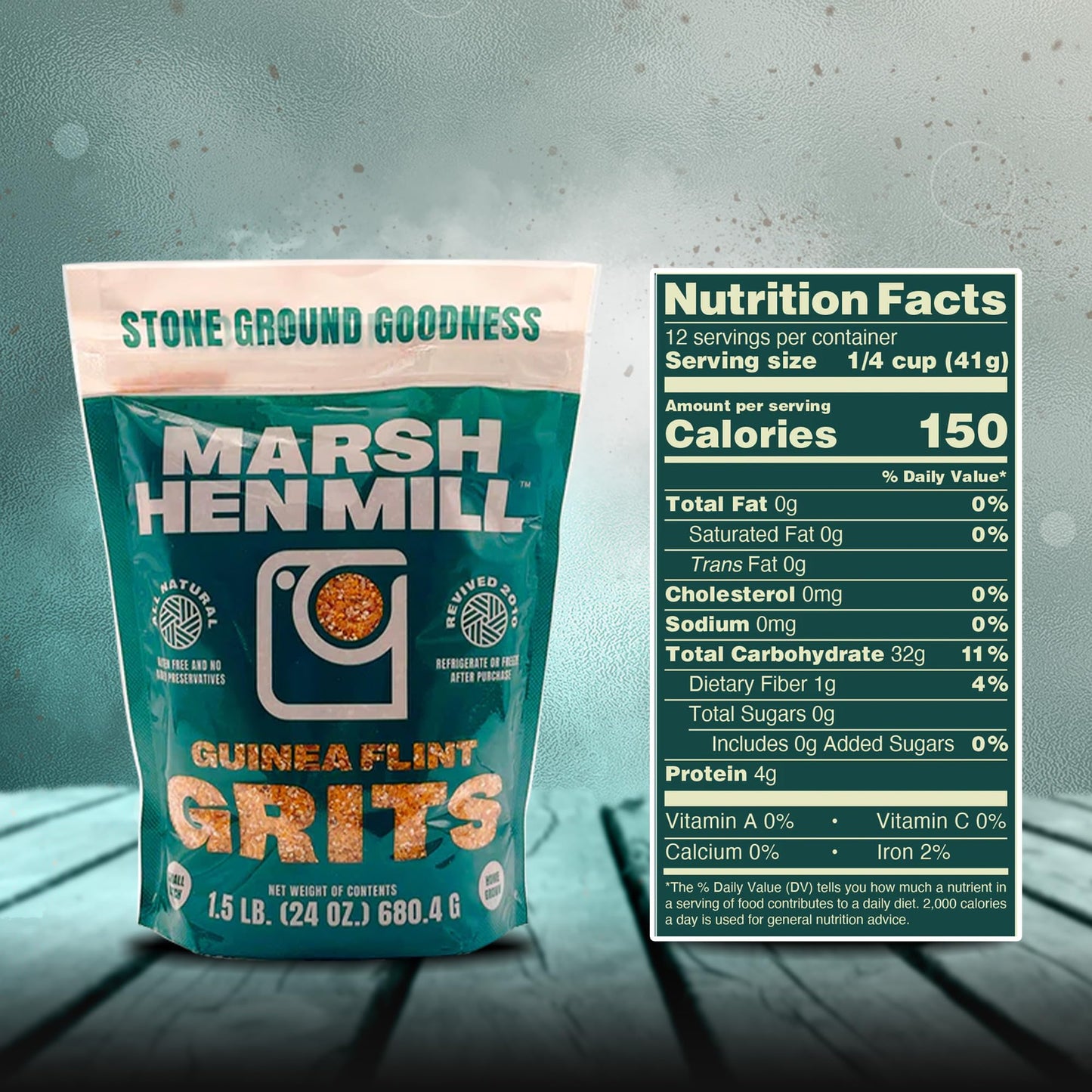 Marsh Hen Mill Guinea Flint Grits 24 Ounce Bag