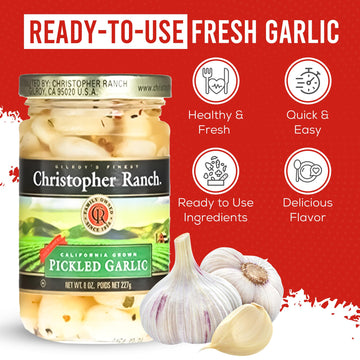 Christopher Ranch Pickled Garlic Cloves, 100% California-Grown, 8 oz (Pack of 2)
