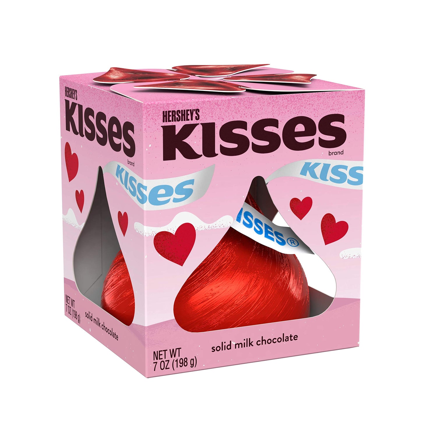 HERSHEYS KISSES Valentines Day Gift Candy Solid Milk Chocolate Box, 7 Oz.