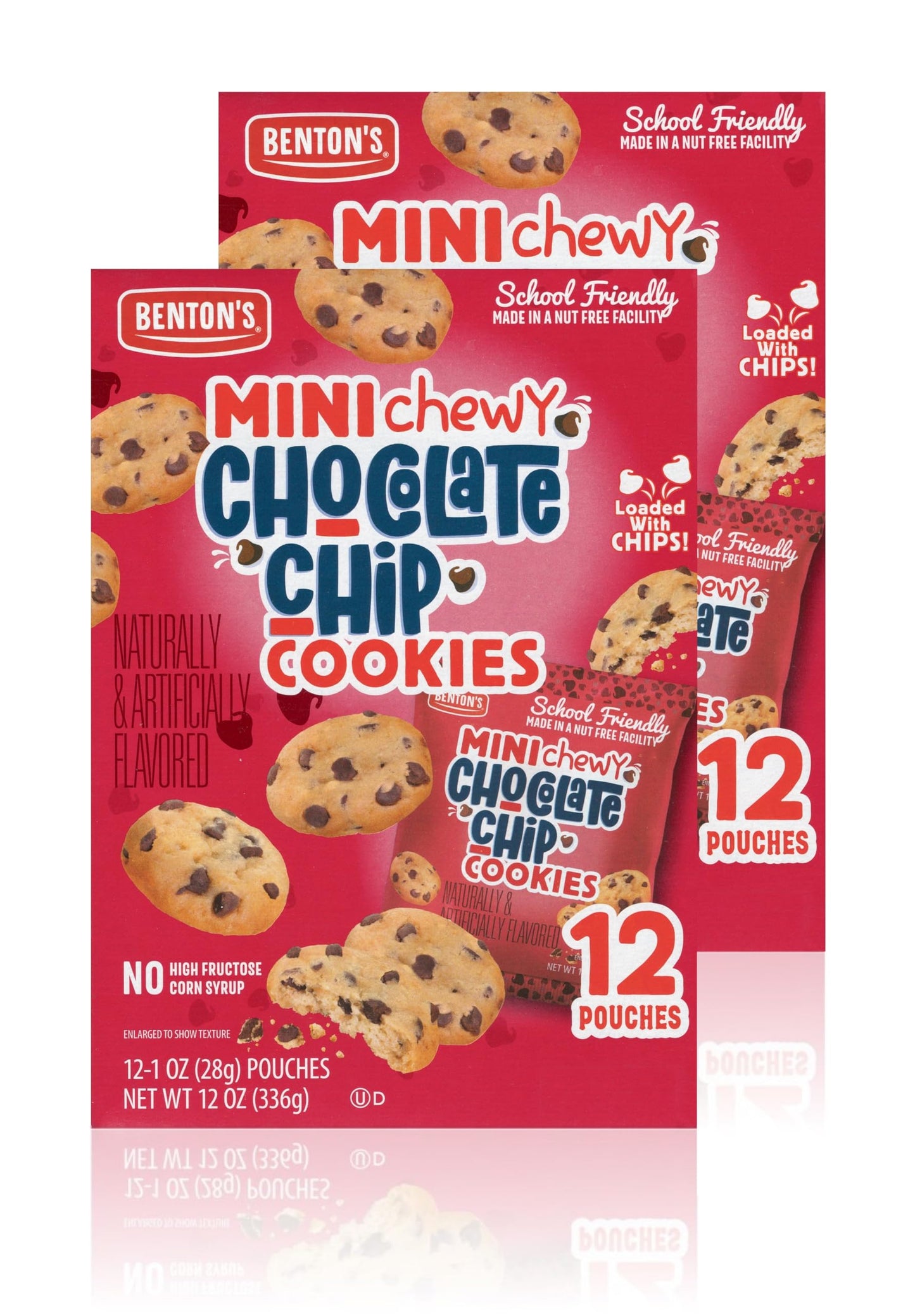 Bentons Mini Cookie Snack Packs (2 Boxes, Chewy Chocolate Chip)