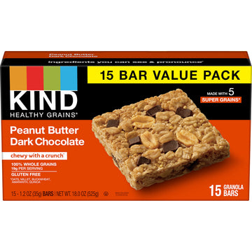 Kind Healthy Grains Bars, Peanut Butter Dark Chocolate, 1.2 Ounce, 60 Count, Gluten Free