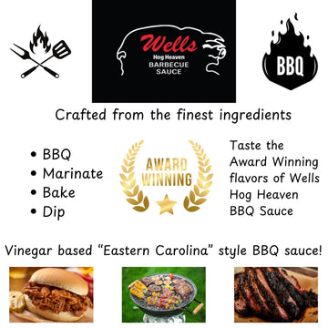 Wells Hog Heaven Barbecue Sauce | Carolina Vinegar Based | 1 Gallon