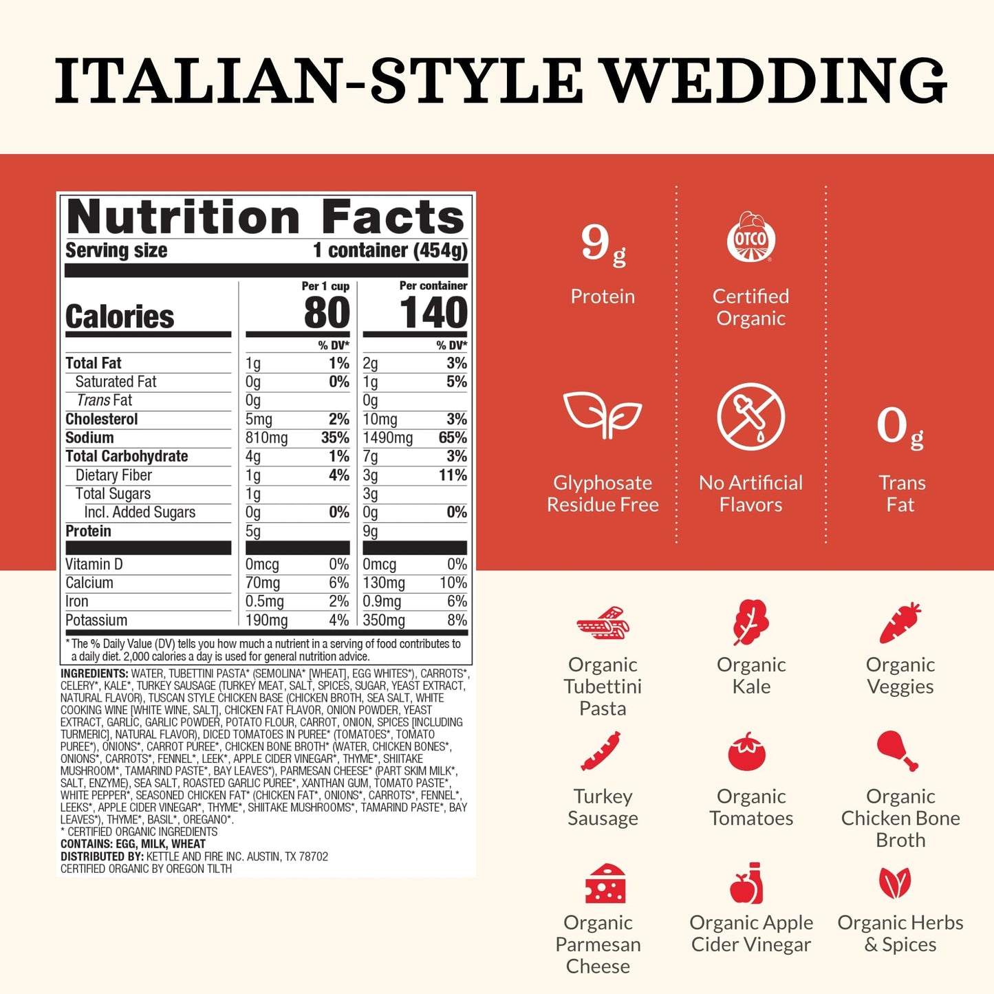 Kettle & Fire Italian-Style Wedding Hearty Soup, 6 Pack
