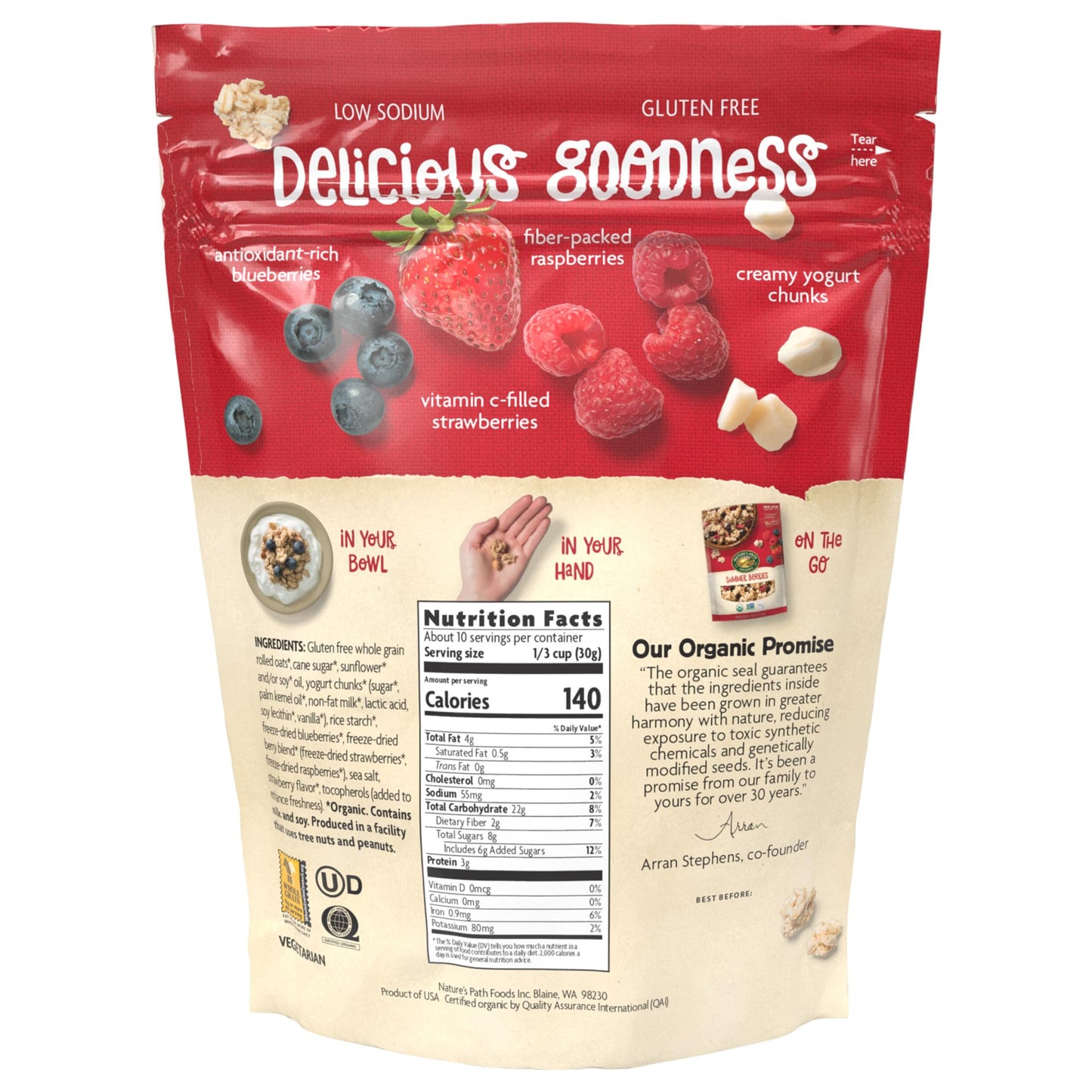 Natures Path Gluten Free Granola - Summer Berries - 11 Oz.