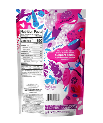 Suncore Foods Organic White Chia Seeds, Gluten-Free, Non-GMO, 15oz (2 Pack)