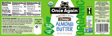Once Again Organic Creamy Almond Butter, 16Oz - Roasted - Salt Free, Unsweetened - Usda Organic, Gluten Free Certified, Peanut F