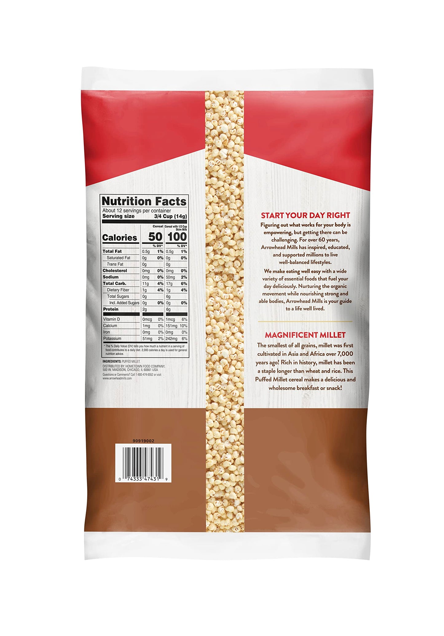 Arrowhead Mills Puffed Millet Cereal, 6 oz - Pack of 2