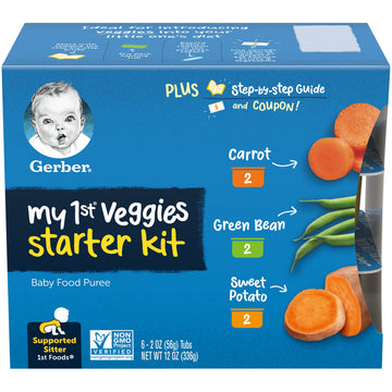 Gerber Organic Baby Food Starter Kit Variety Pack (Assorted Veggie, Pack Of 4)