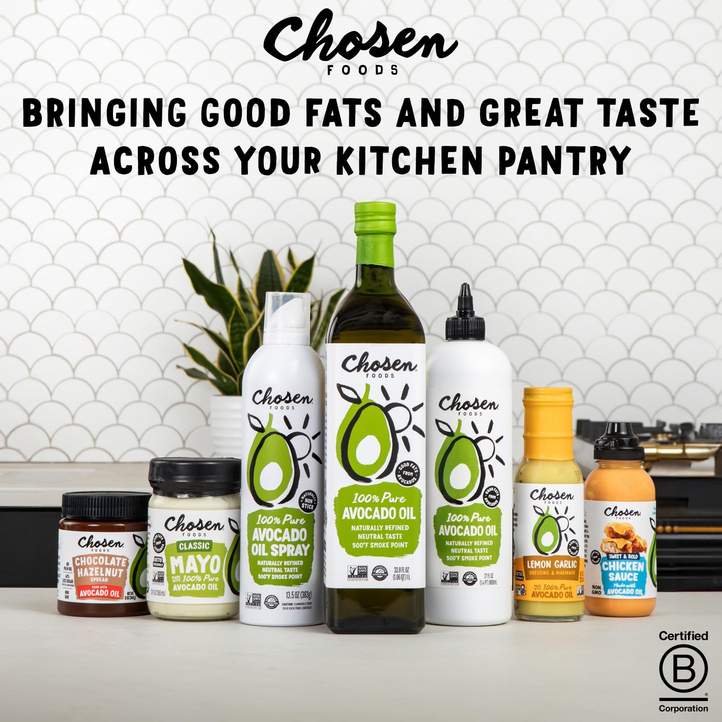 Chosen Foods 100% Pure Avocado Oil, Keto and Paleo Diet Friendly, Kosher Oil for Baking, High-Heat Cooking, Frying, Homemade Sau