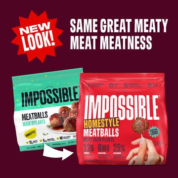 Impossible Meatballs Made From Plants Homestyle Frozen Pack, 14 oz