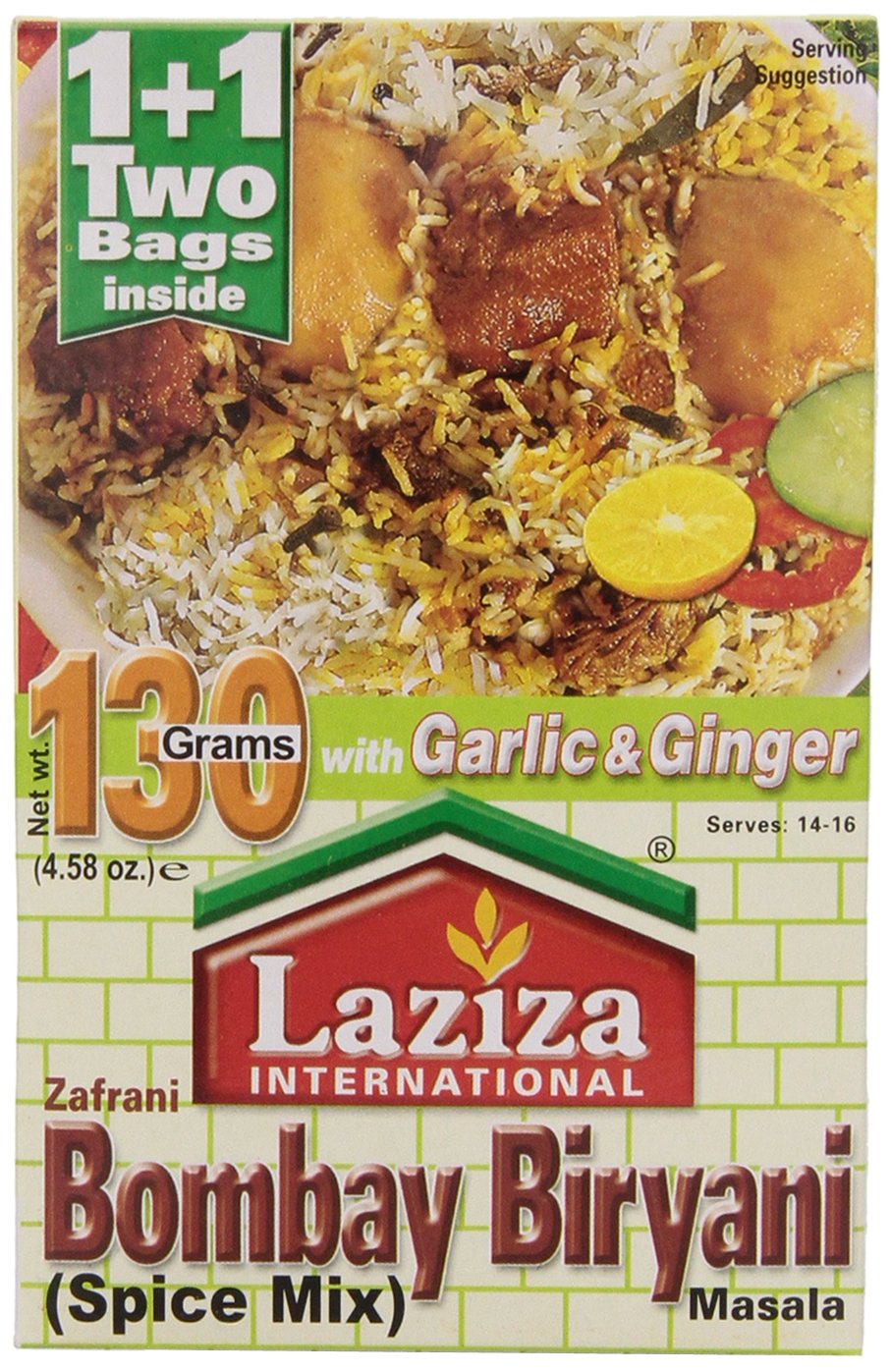 Laziza Bombay Biryani Masala, 130-Gram Boxes (Pack of 6)