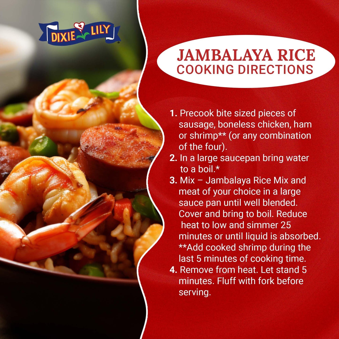 Dixie Lily Jambalaya Rice Mix - 26 oz Jug - Flavorful Rice Seasoning for Authentic Cajun Dishes