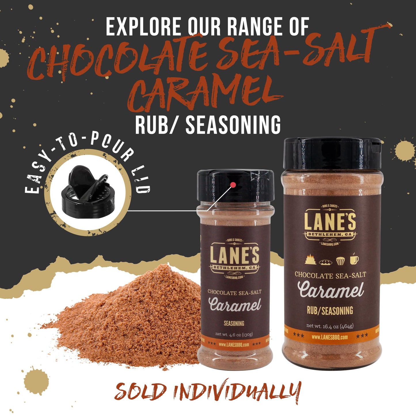 Lanes Chocolate Sea-Salt Caramel Seasoning, All-Natural, Gluten-Free, 4.6 Oz
