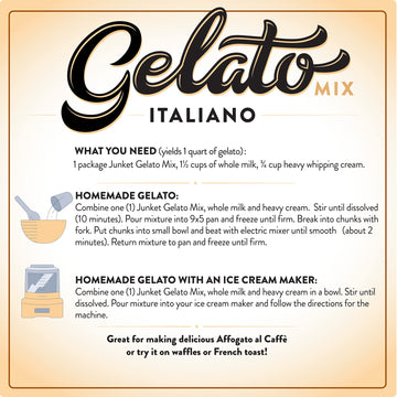 Junket Gelato Mix: Stracciatella (Vanilla Chocolate), Dark Chocolate, and Strawberry Cheesecake, Homemade Gelato Ice Cream Mix f