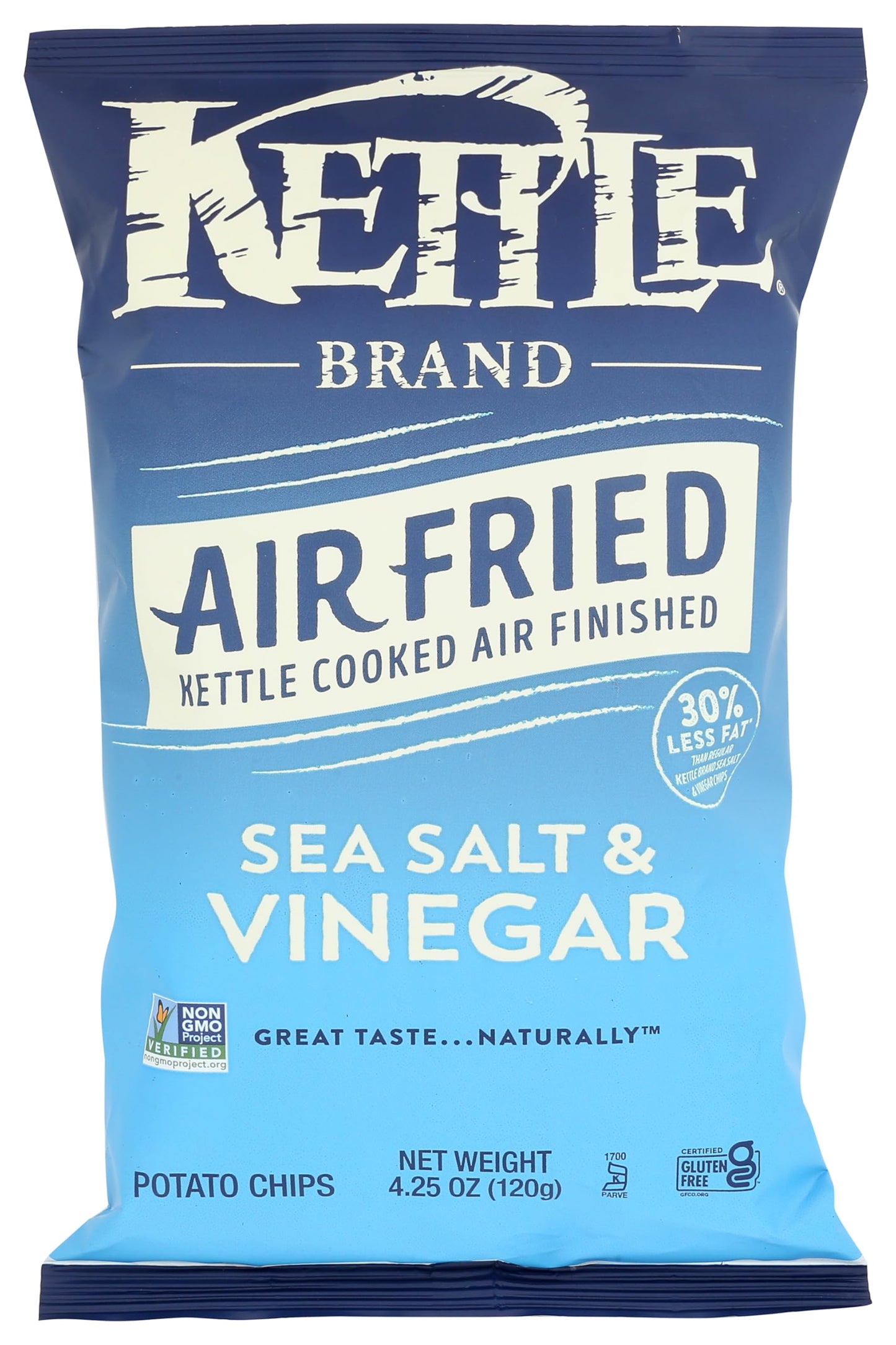 KETTLE FOODS Air Fried Sea Salt & Vinegar Chips, 4.25 OZ