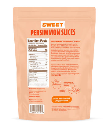 Whitney Jordan Naturals Sweet Air-Dried Persimmon Slices - No Added Sugar, Non-GMO, 16 Ounce Bag, Healthy Snack