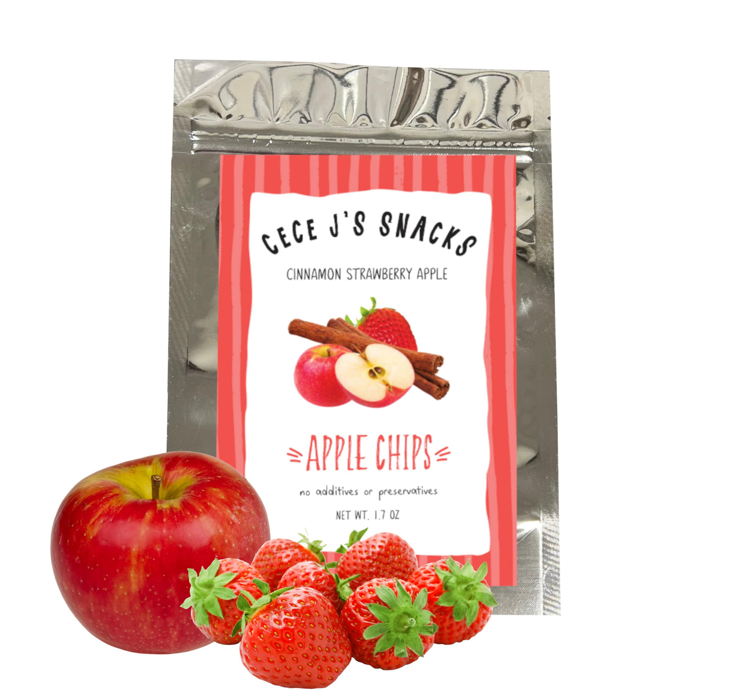 Cinnamon Strawberry Apple Chips Single Pack