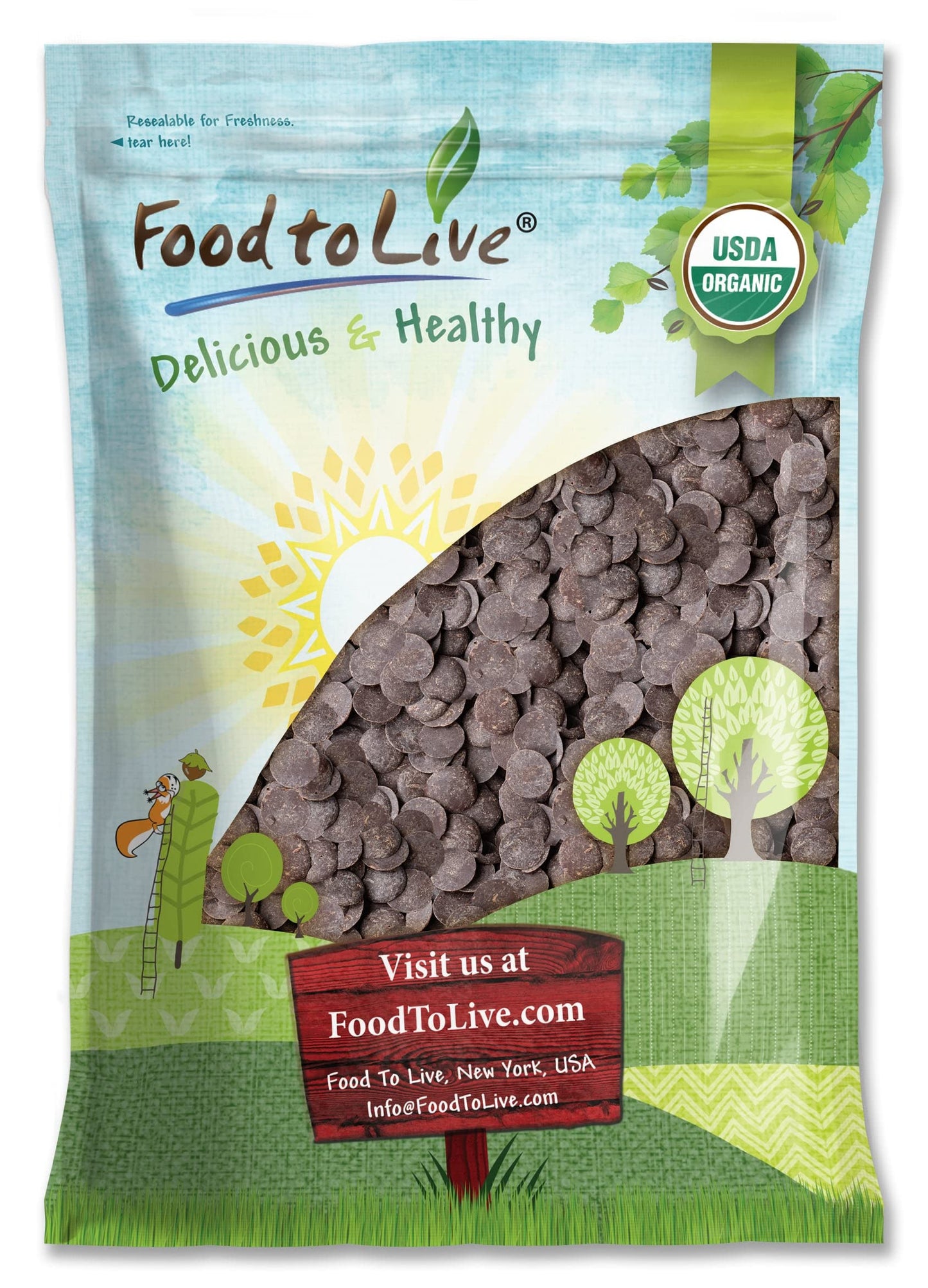 Food To Live Organic Cacao Paste Wafers 7 Pounds - Non-Gmo Cacao Beverage-Style Wafers And Bars Pure Unfiltered Unrefined Keto Vegan Bulk Rich In Dietary Fiber Copper And Manganese Sirtfood