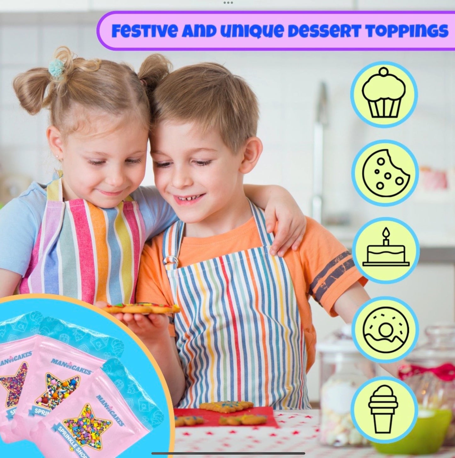 Manvscakes | Sprinkles | Easter Sprinkle Mix | Spring Edible Sprinkles | Cookie Sprinkle | Baking | Gluten Free | Cupcake Decora