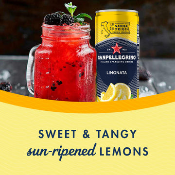 San Pellegrino Sparkling Drink Limonata, Mediterranean Lemon, 11.15 Fl Oz Cans, 24 Pack