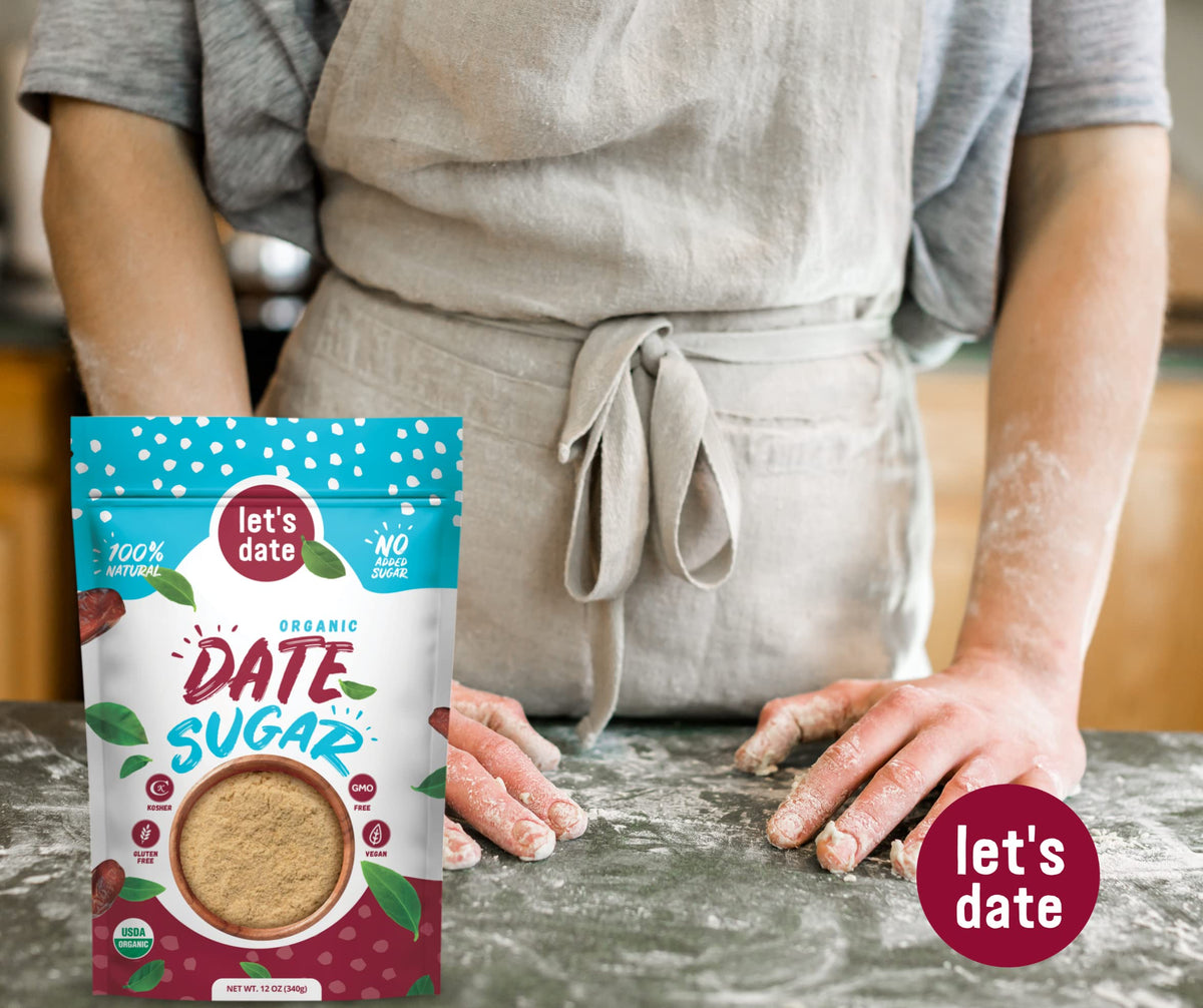 Lets Date Organic Date Sugar, Vegan & Gluten Free, 12oz Pack of 6