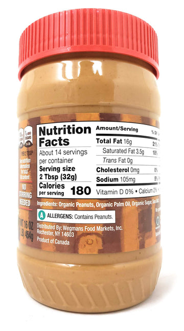 Wegmans Organic Creamy Peanut Butter Spread (2 Pack, Total Of 32Fl.Oz)