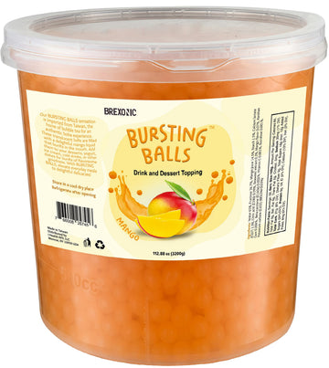 Mango Boba Pearls Mango Popping Bursting Boba Bubble Tapioca Pearls For Bubble Tea, No Artificial Colors (7 LB 1 Pack)