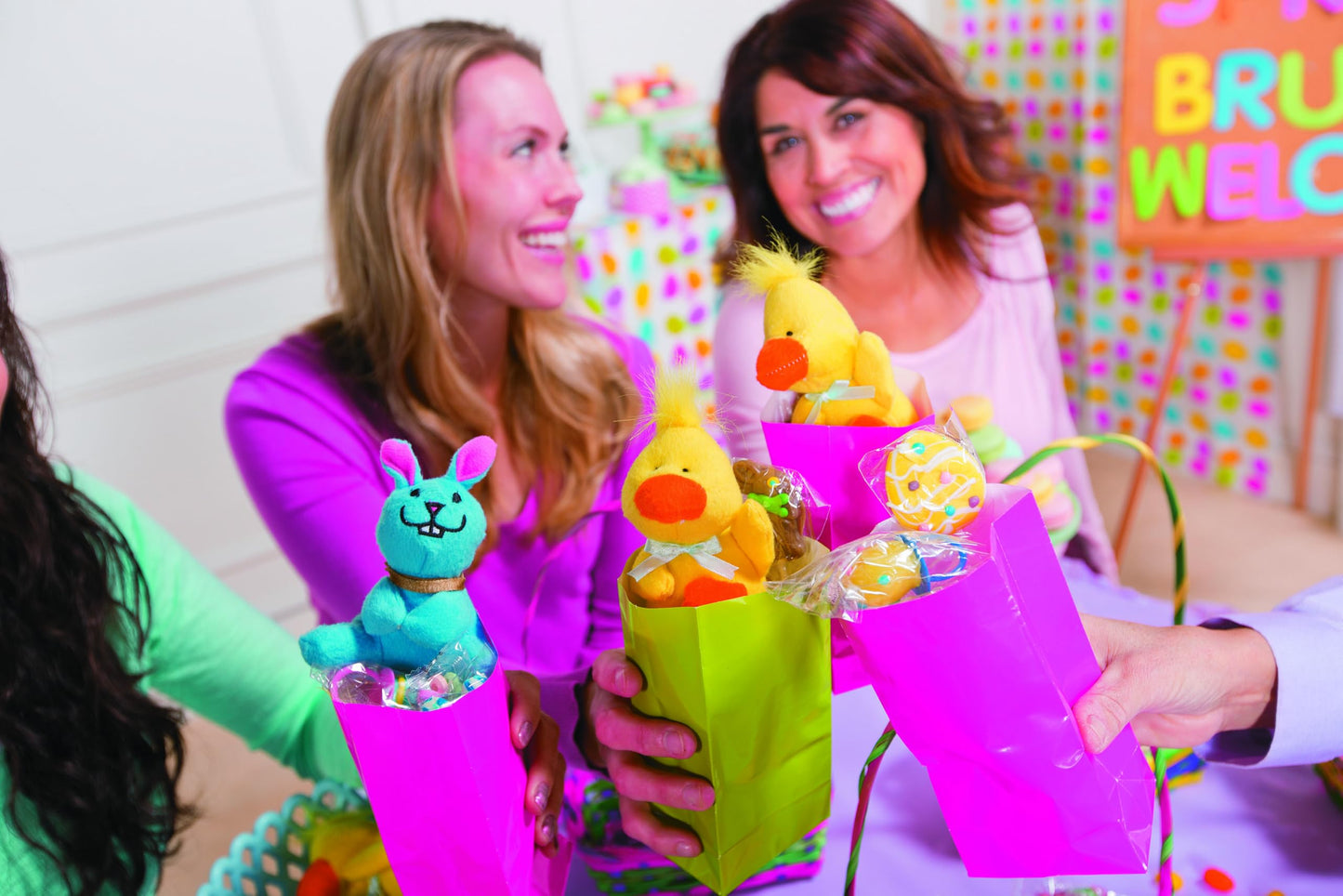 Fun Express Easter Candy Stretchable Bunny Bracelets - 12 Pieces - Great For Easter Egg Hunts And Other Easter And Spring Celebr