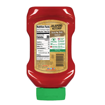 Mama Selitas Red Gold Jalapeno Tomato Ketchup, Gluten Free, No Drip Easy Squeeze 20 Ounce Bottles, 3-Pack