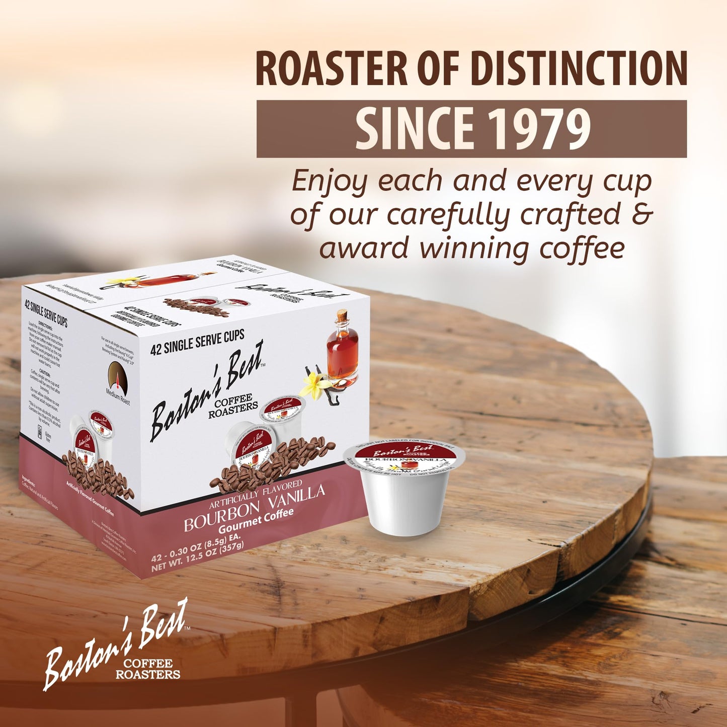 Boston’S Best - Spirit-Inspired Flavor Vanilla Coffee Blend, Tasty Flavored Blend, Gourmet Compatible With Keurig Coffee Maker, 1 Count (42 Single Serve Medium Roast Cups)