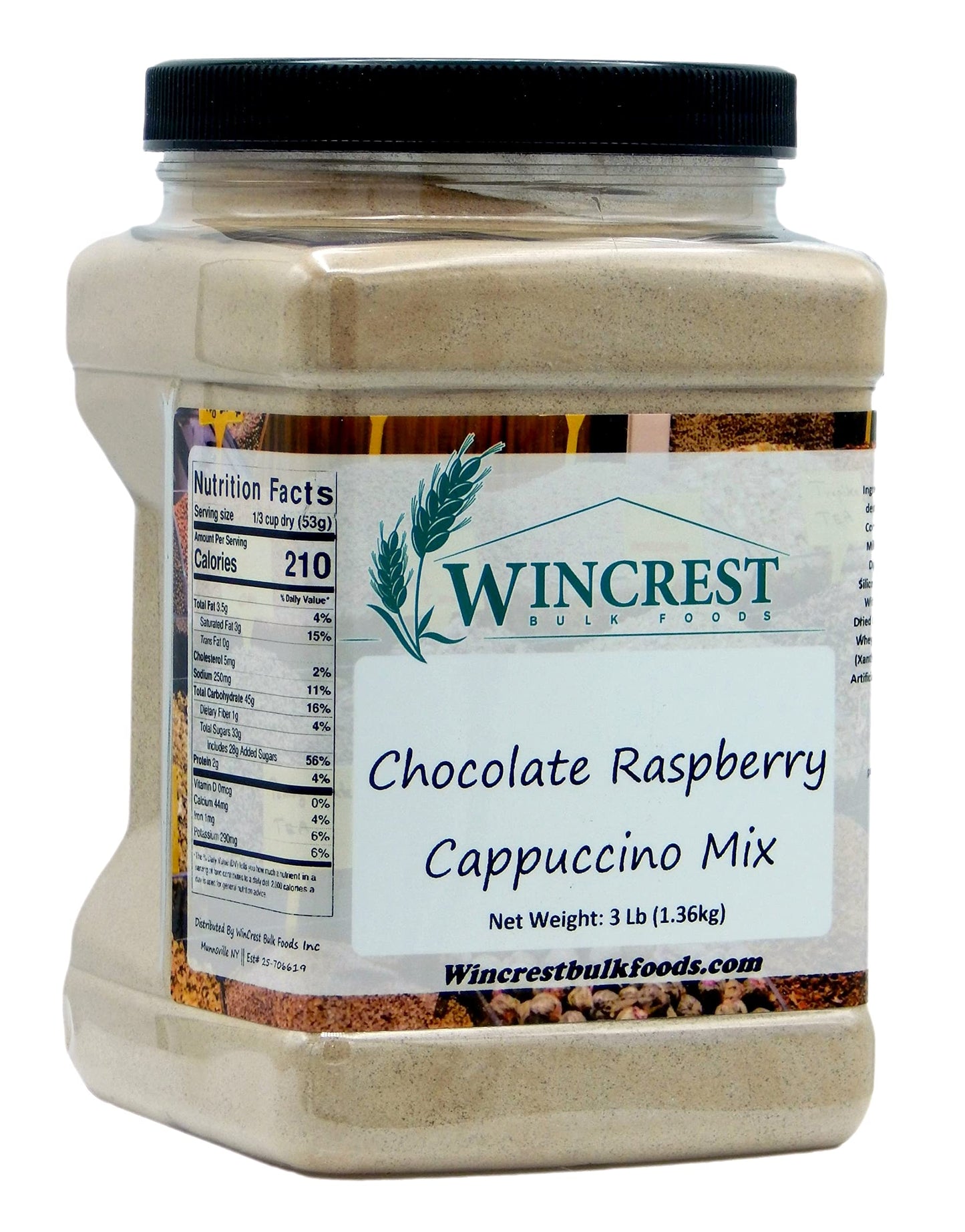 Instant Cappuccino Mix - 3 Lb Tub (Chocolate Raspberry)