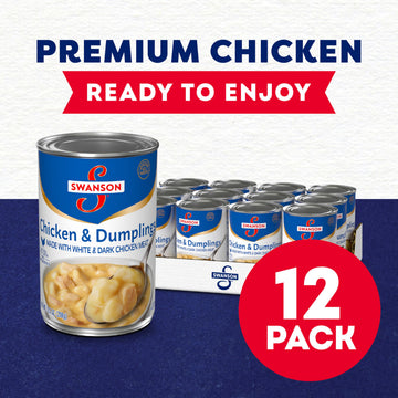 Swanson Canned Chicken And Dumplings With White And Dark Chicken Meat, 10.5 Oz Can (Case Of 12)