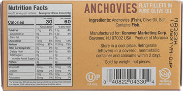 Sea Castle Flat Fillets Anchovies In Pure Olive Oil 2 Oz (12 Pack) Wild Caught Fish, Easy Open Can, Kosher