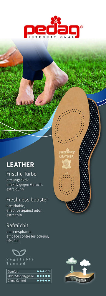 Pedag Leather Insole Withsweat Wicking Carbon Layer, Handmade In Germany, Fits Pumps And Dress Shoes, Tan, Us M15 / Eu 48