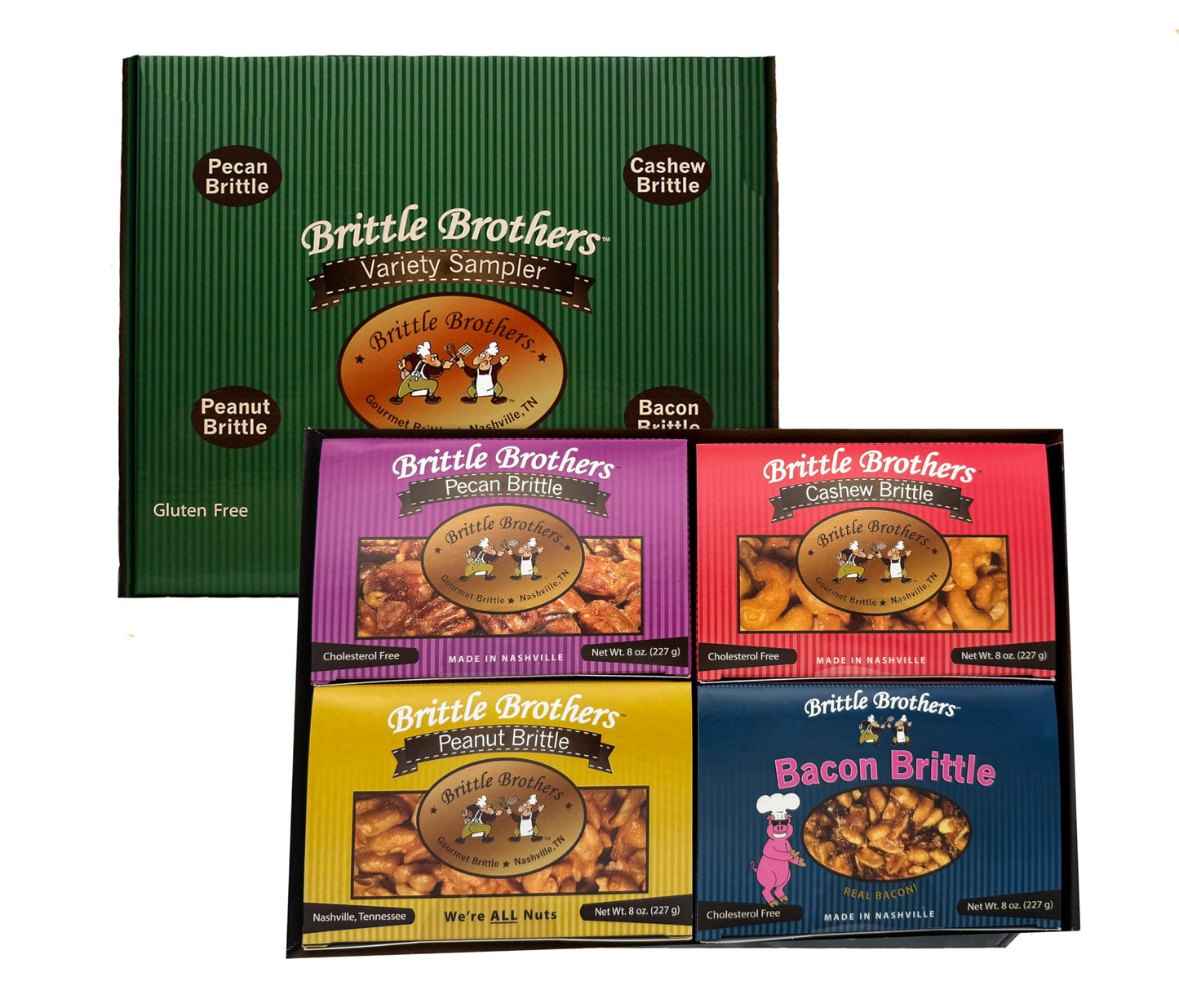 Brittle Brothers Variety Gift Set - 32 Oz Gift Box - Gourmet Candy