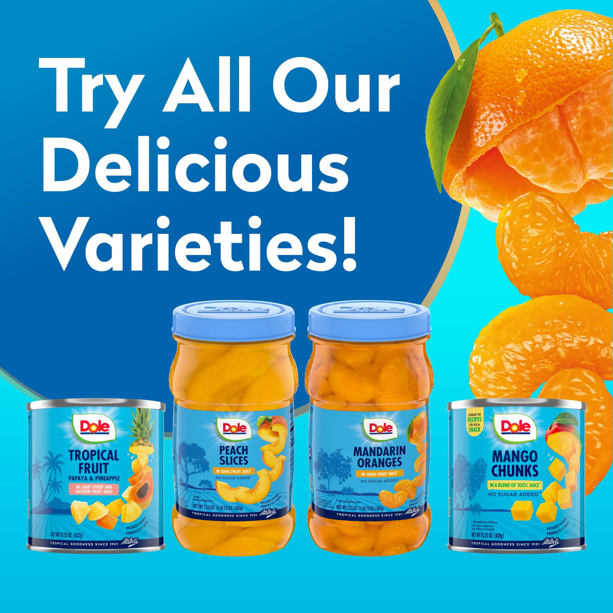 Dole Mandarin Oranges In 100% Fruit Juice 23.5 Oz Resealable Jar