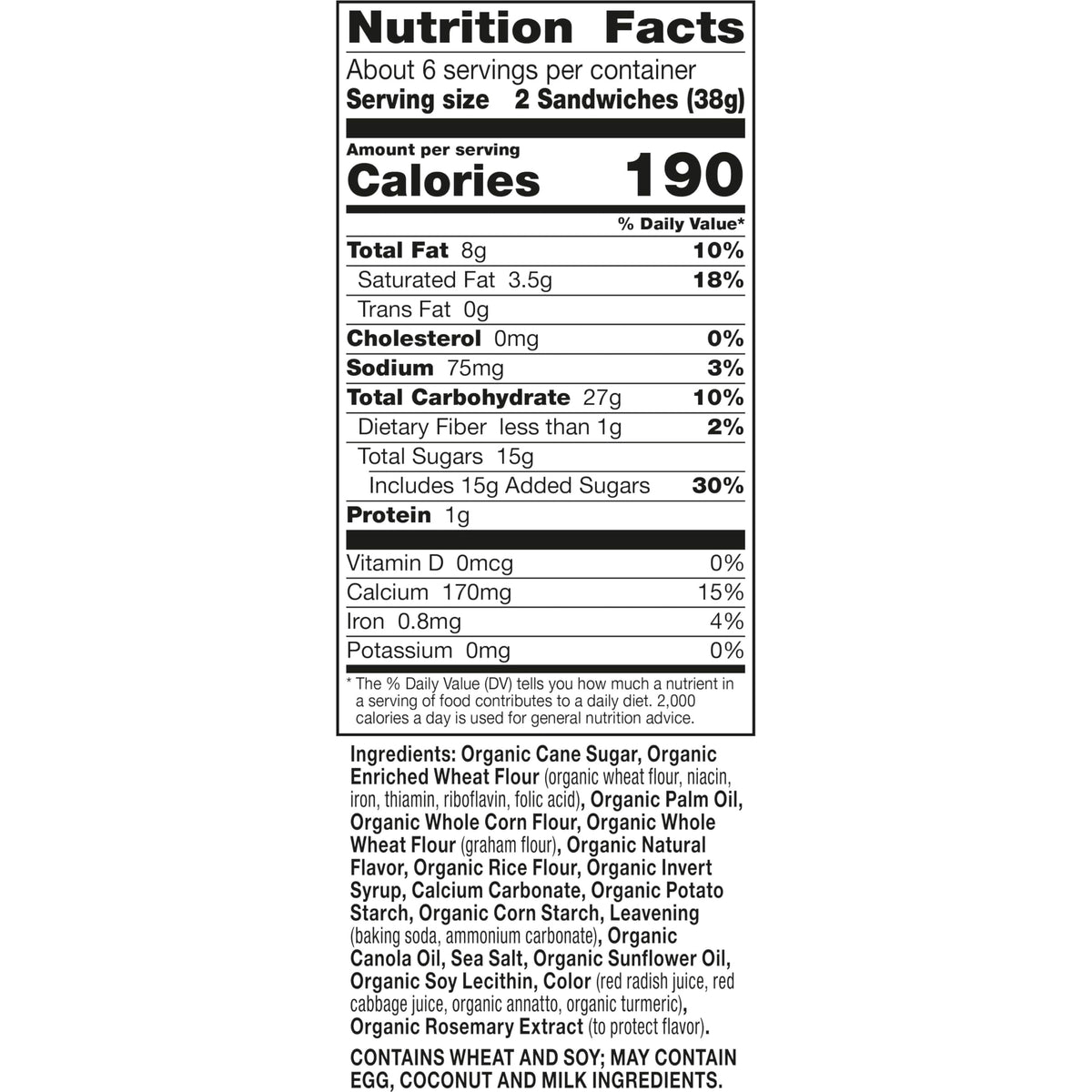 Annies Organic B-Day Cake Graham Sandwich Cookies, Birthday Cake Flavored Creme, 12 Cookies, 8 oz
