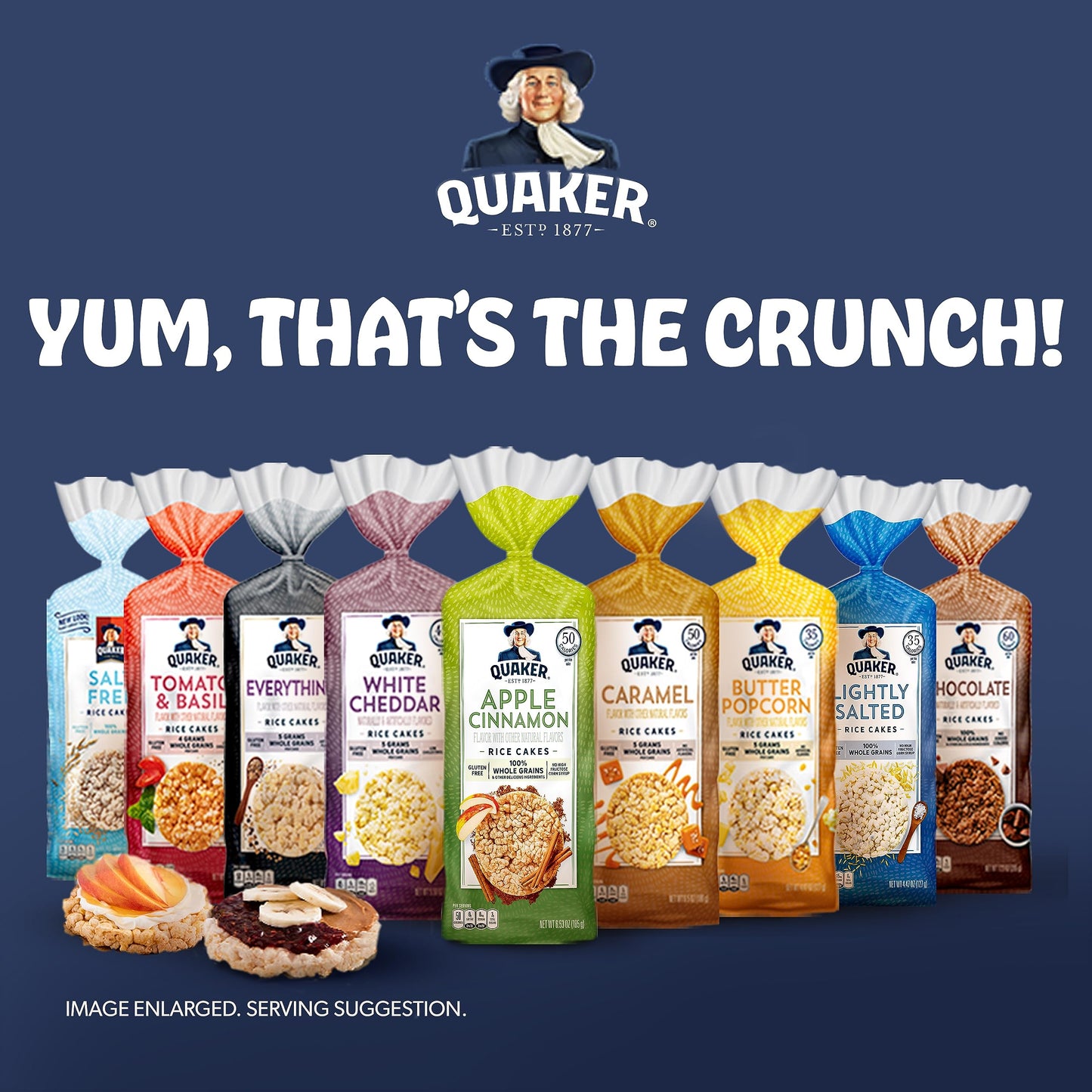 Quaker Large Rice Cakes, Caramel, Pack Of 3