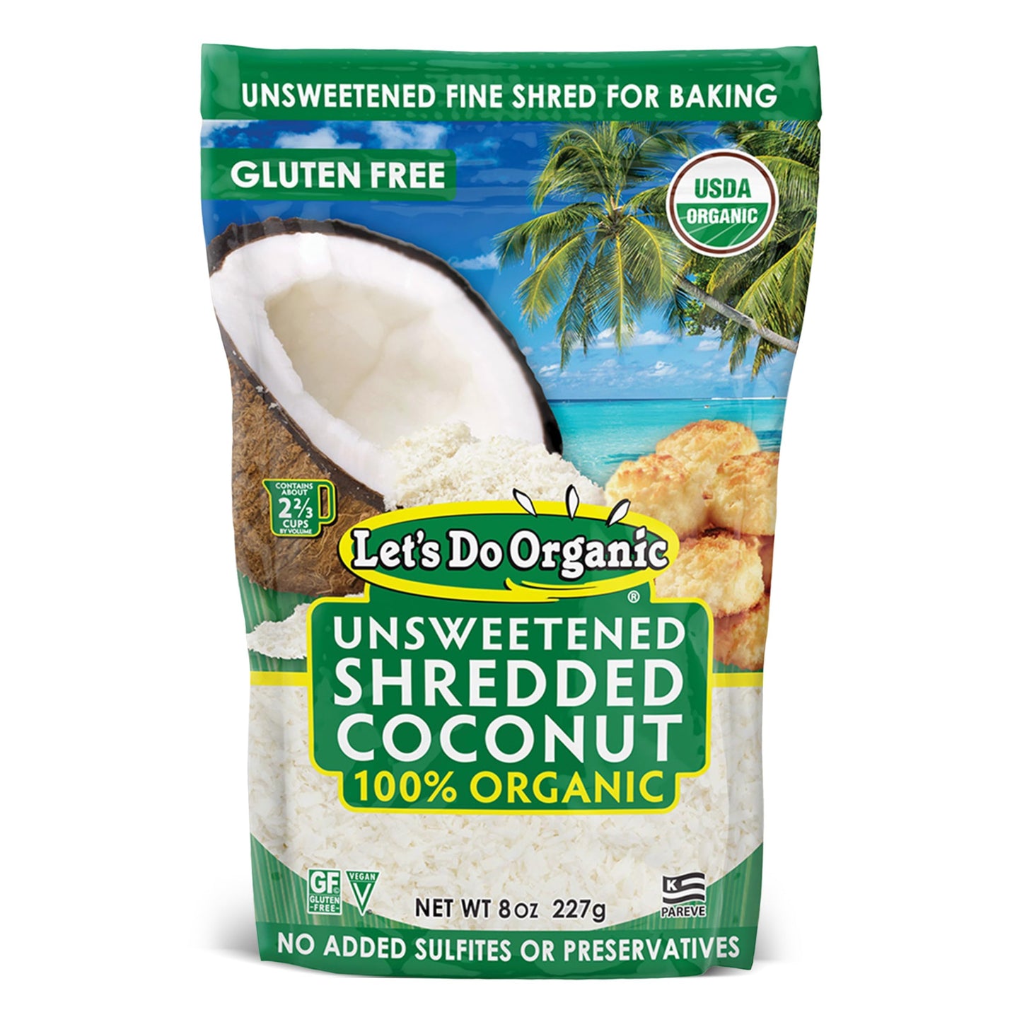 Lets Do Organic Unsweetened Coconut Shredded, Fine Shred, 8 oz