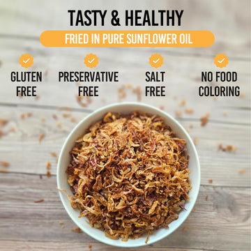 Crispy Fried Onions | 100% Natural (Non-Gmo) | Gluten Free | Keto Friendly | No Sodium | Low Carb | Resealable Bag | 8 Oz | By N