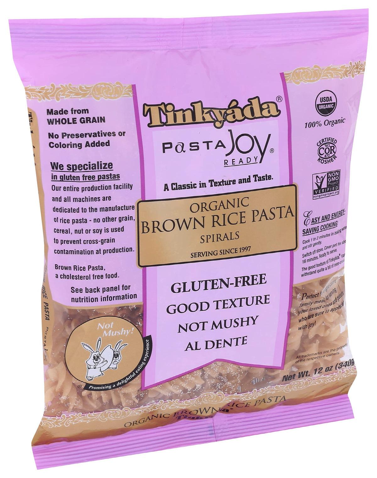 Tinkyada Organic Brown Rice Spirals Pasta, 12 Oz