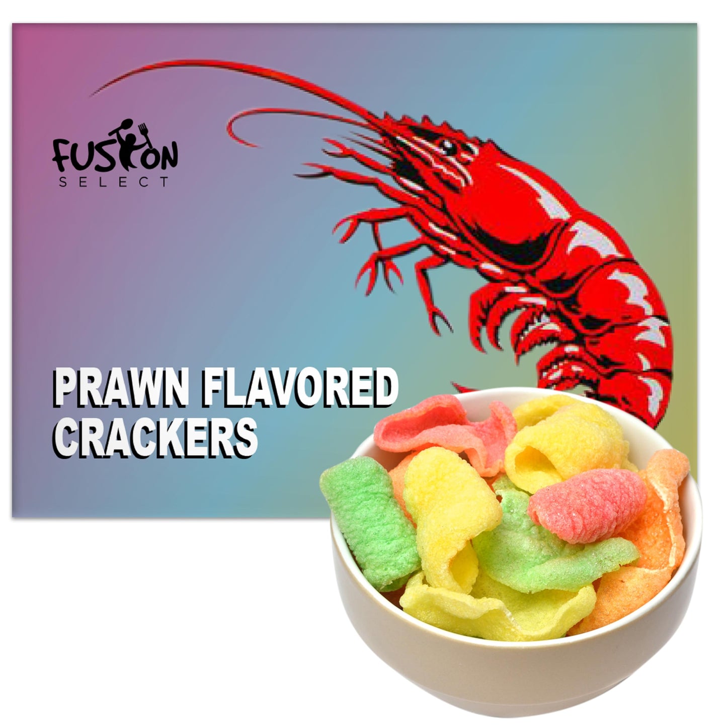 Fusion Select 5 Lb Uncooked Prawn Crackers - Multi-Colored Shrimp Chips for Sharing, Serving Snack Platters at Parties - Dehydra