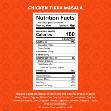 Serenity Kids 6+ Months Toddler Food Pouches - 3.5 Oz, Pack Of 6-5G Protein & Baby Food Protein Pouches - Chicken Tikka Masala & Chicken Puree - Quick Toddler Meals & Baby Snacks