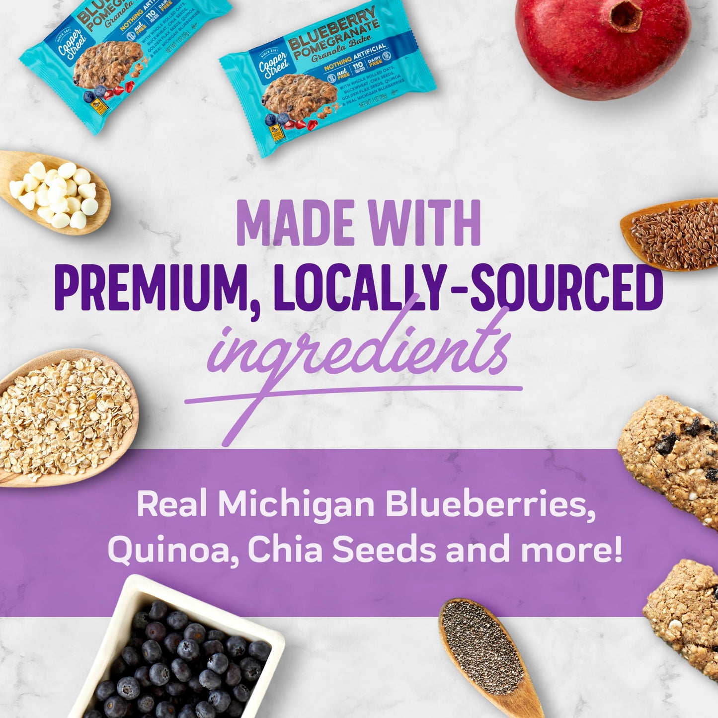 Cooper Street Granola Bakes - Healthy Chewy Breakfast Granola Bars | Individually Wrapped Nut And Dairy Free Granola Bars Variet